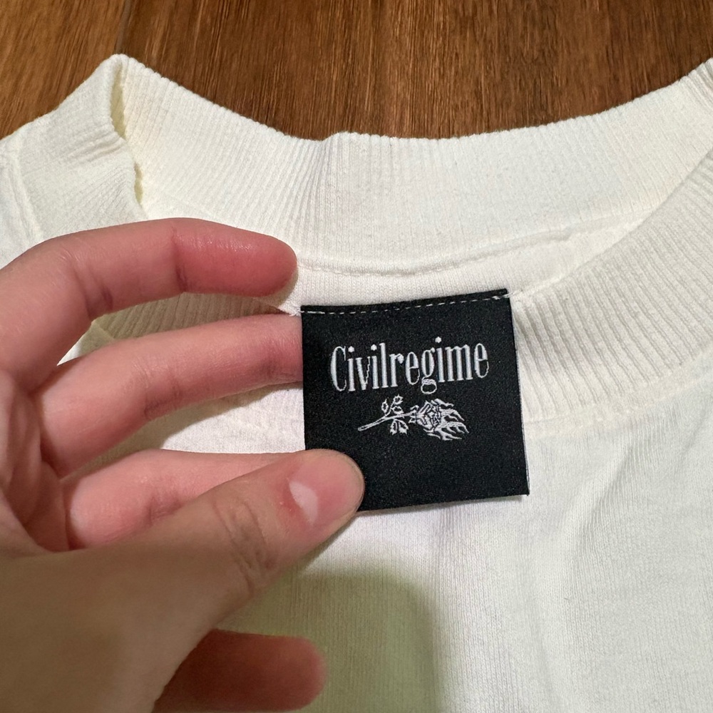 Civil Regime Cream Sleeveless Men's Tank Top - Picture 3 of 5